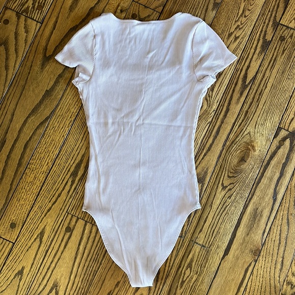 Express Ribbed Square Neck Bodysuit - Picture 2 of 4